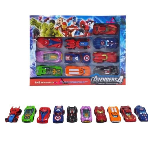 Fezeedi Metal A Exclusive Avenger Cars Collection of Toy Vehicles,Alloy Push N Go 10 Pc Vehicles,Mini Racing Cars for Toddlers,Girls&Boys Kids Play Set,Die-Cast Car Set Avenger Car (10 Pcs Set) (B0D5CQK2FQ) Amazon Price History, Amazon Price Tracker