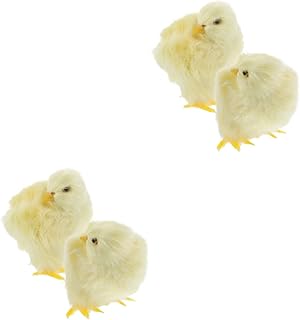 Toyvian 4 Peças Enfeite De Pintinho Brinquedos Para Bebês Mini Bichos De Pelúcia Mini Pelúcias Adereços Para Fotografia De Frango Pintinhos Peludos Brinquedo De Pintinho Amarelo Decoração