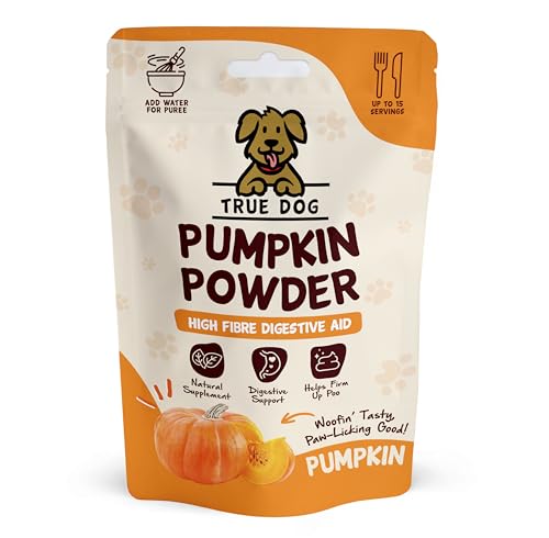 True Dog Pumpkin Powder 100g | Natural Pumpkin Puree Powder for Dogs Digestive Supplement Stool Firming High Fibre Dog Food Topper Manufactured in the UK