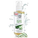 Aloefina Aloe Vera Gel - 100% natürlich. DERMATEST - SEHR GUT. After Sun Pflege. 200ml, in Glasflasche.