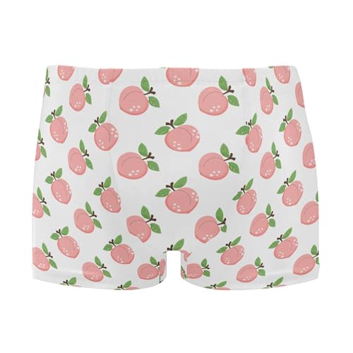 Pink Peach Fruit Mens Swim Trunk Swimwear Bathing Suit Swim Brief Square Leg Board Short S B0405122