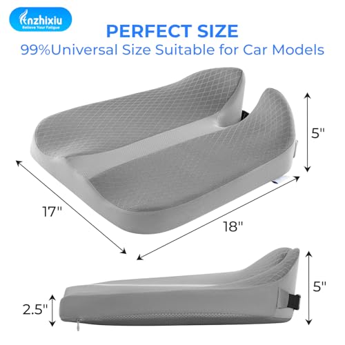 Image of anzhixiu Elevated Car Seat Cushion for Improved View- Reduces Lower Back Pressure- Gray