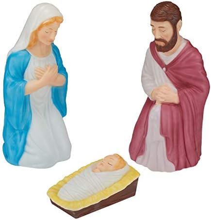 Blow Mold 3 Piece Outdoor Nativity Scene Holy Family with Lights Holiday Decoration