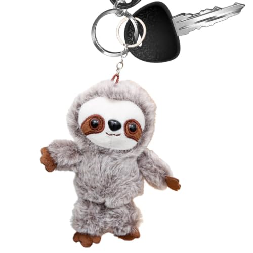 Image of Adorable Sloth Keychain – Soft Forest Animal Plush Bag Charm