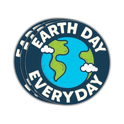 3Pcs Earth Day Every Day Sticker Environmental Gift for Eco-Friendly Protect Our Planet...