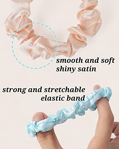 Silk Hair Scrunchies, 24 Pcs Silk Hair Ties, Soft Silk Scrunchies For Hair Elastics Ponytail Holders, Satin Scrunchies For Women Curly Thick Thin Hair #TOP2