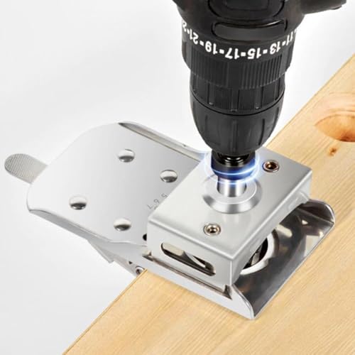 Gabarit de charnière réglable 0-30mm et guide de perçage précis pour pose de porte - 4