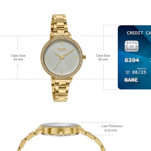 Image of Sonata Poze 9 with Quartz Analog Silver Dial IPG Strap Watch for Women - SP80187YM01W