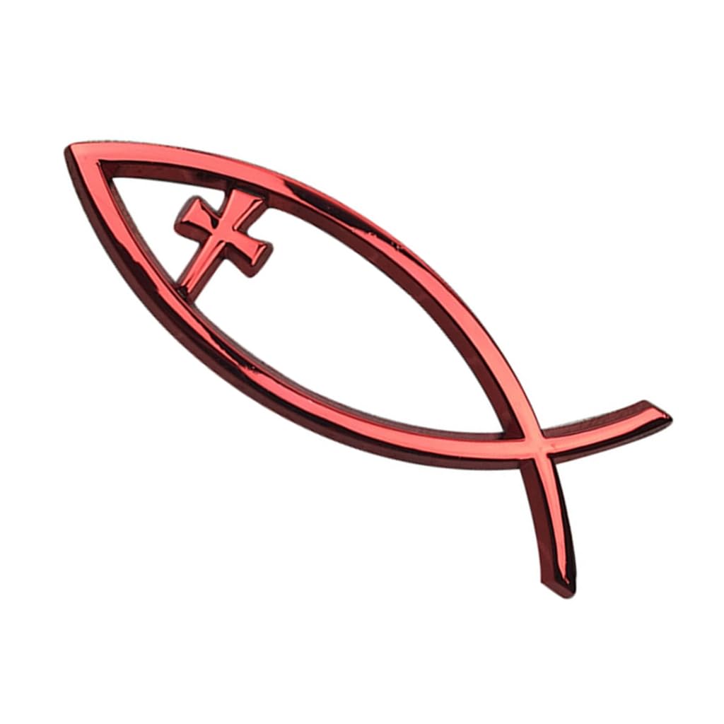 THOANBY Savior Ichthys Fish Car Stickers Adhesive Designs Religious Car Window Sticker for Window Laptops & Luggage