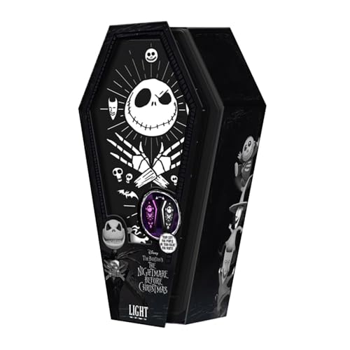 Paladone Nightmare Before Christmas Coffin Light Officially Licensed Disney Night Light Spooky Halloween Decor, Moody Accent with Two Light Colors, Idea Gift for Movie Fans