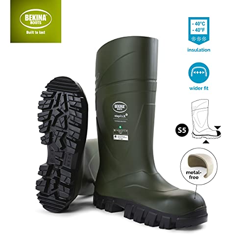 Bekina StepliteX ThermoProtec S5 Insulated Wellington Boots for Men and Women - Lightweight Waterproof Non Slip Composite Toe Work Boots for Men and Women; ASTM Rated3