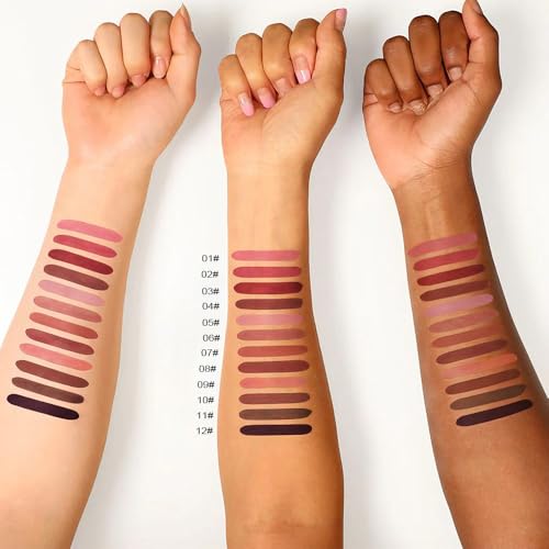 Image of 2-IN-1 Lipstick Lipliner, Velvet Matte Finish, Smooth & Plump, 12 Universal Lip Color-Nude Pink Rose Mauve Berry Plum, Creamy Formula for Lip Makeup, All-Day Wear, Cruelty-Free (#01 PEONY CRUSH)
