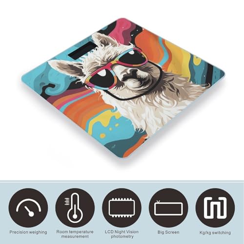 Báscula digital de baño con diseño Alpaca y pantalla LCD miniatura 3