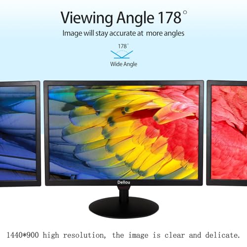 Image of 19inch Touch Screen Monitoring Surveillance Display Security Camera Monitor | Multi-function Interface BNC, HDMI, AV, VGA, USB, PC Input CCTV Computer LCD Monitor Built-in Speaker 1440x900 Resolution