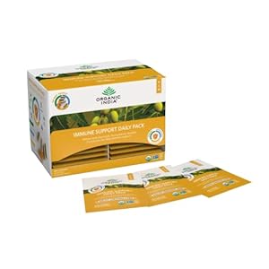 ORGANIC INDIA Immune Support Daily Pack – Immune Support Supplement, Immunity Support, Vegan, Gluten-Free, USDA Organic, Non-GMO, Immunity Supplements, 6 Capsules in Each Pack – 30 Day Supply