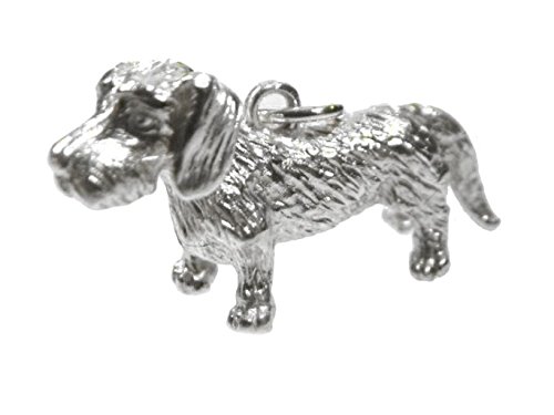 Anhänger Dackel Silber 925 ca.18g Massiv Rauhaar Teckel Hunderasse Hunde Motiv ca.35x22 mm Dackel Anhänger ©