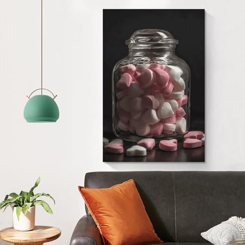 Impression sur toile moderne cœur décoration murale pour chambre et bureau - 4