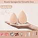 Real Perfection Makeup Sponge Set Blender Sponges, Latex-Free Beauty Makeup Sponges 7 pcs with 1 Travel Container Case for Blending Foundation Liquid Cream and Powder (Beige)