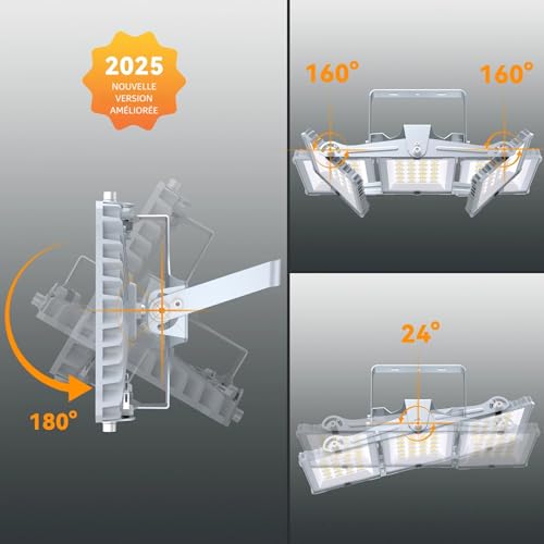 Projecteur LED extérieur 300W SOLLA 2025 Plus éclairage de sécurité gris - 7