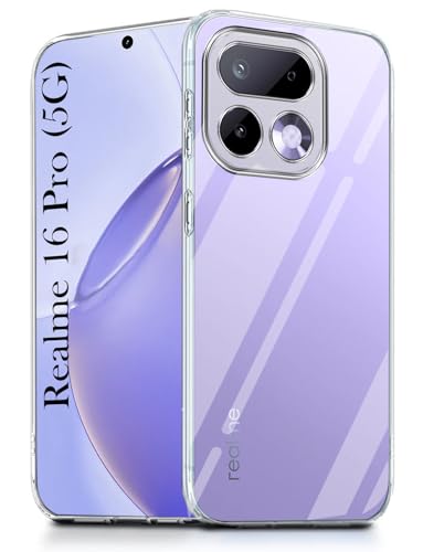 Image of Jkobi Silicone Back Cover Case for Realme 16 Pro (Clear Shockproof Case with Camera Protection | Soft and Flexible | Transparent)