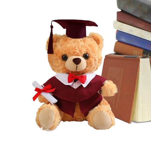 Oso de peluche de graduación de 25 cm con gorro y toga académica para niños