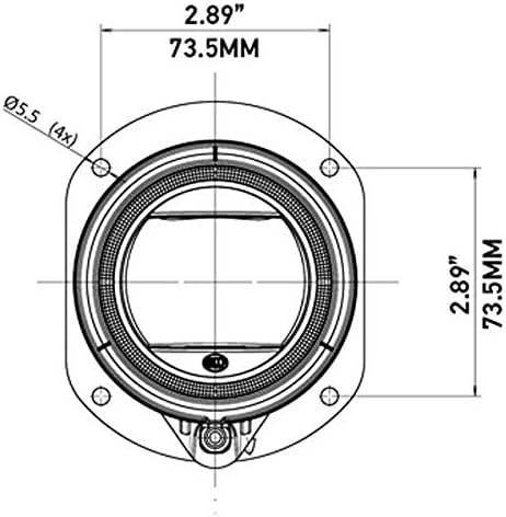Hella 011988011 90MM LED Lamp 옆 view 치수 포함