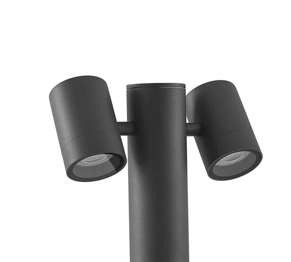 Lampioncino Lampione Paletto LED da giardino IP44 con doppio faretto orientabile, attacco GU10, 440mm, design moderno per vialetti e aiuole (Grigio scuro)