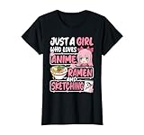 Just A Girl Who Loves Anime Ramen And Sketching Japan Women T-Shirt
