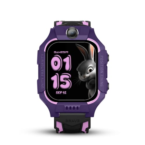 Image of GameSir Q18 Kids Smart Watch, 2G /3G Connectivity, Voice Calling, GPS Tracker, Two-Way Calling, SOS Function, Camera & Water Rasistence, Smartwatch for Kids - Boys & Girls - (Purple)