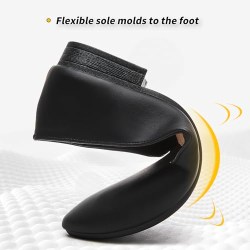 BABUDOG Womens Flats with Synthetic Leather,Classic Black and White Flats Shoes,Dress Shoes for Women3