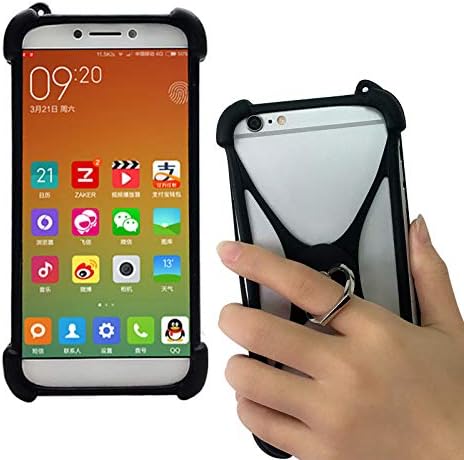 Universal Soft Silicone Black Case for Unimax UMX U683CL Ans Ul40 UL50 L50 U452tl U683CL U504TL U673c Phone Stand Ring Holder Case Cover for Samsung Galaxy S10 S9 S8 S7 S6 Asus ZenFone V Live V500KL