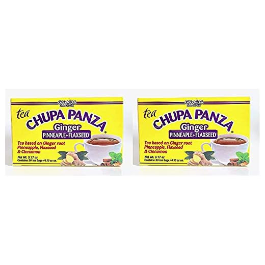 Tea CHUPA Panza, Tea Based ONGINGER Root, PINNEAPPLE, Flaxseed & Cinnamon (30 Tea Bags/0.10 oz Each) (2-Pack)
