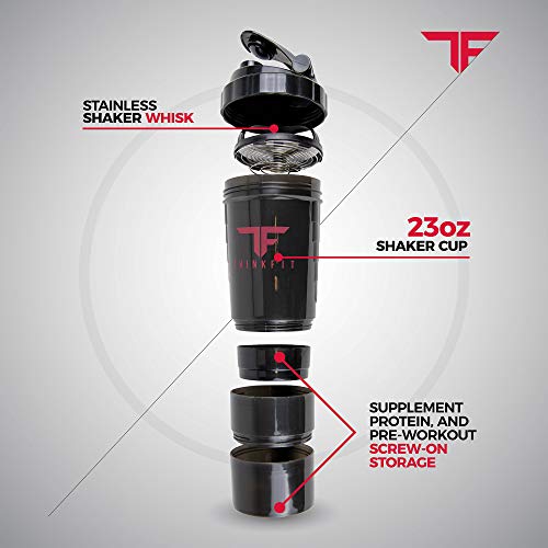 ThinkFit Insulated Meal Prep Lunch Bag | 6 Portion Control Containers | BPA-Free | Reusable | Microwavable | Freezer Safe | Protein Shaker Bottle | Pill Box | Shoulder Strap & Storage Pocket | Red - Image 5