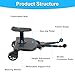 Universal Stroller Board with Detachable Seat for New Parents, 2 in 1 Sit & Stand Stroller Board, Stroller Standing Board, Stroller Attachment for Toddler to Ride, Holds Children Up to 55lbs