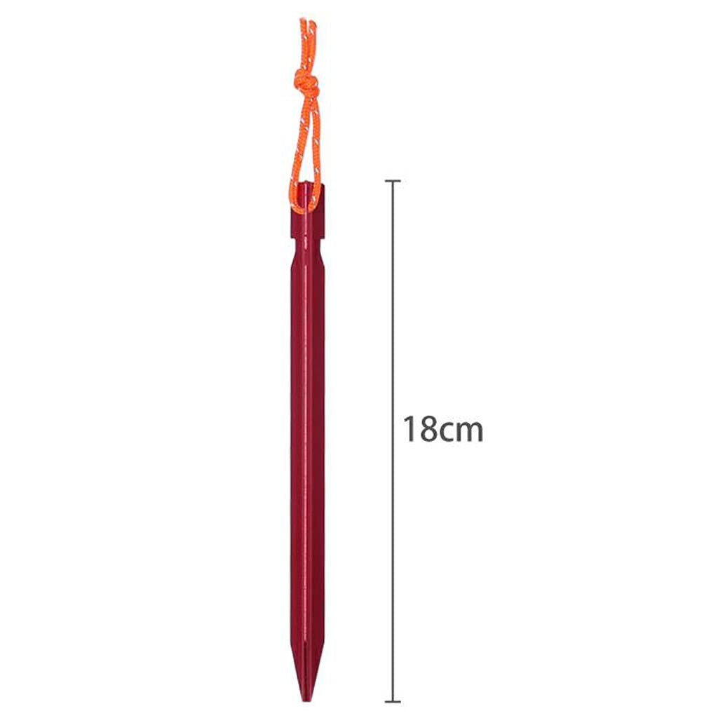 Confezione da 10 picchetti per Tenda, picchetti per Tenda da Campeggio, Chiodi in Lega di Alluminio Leggera da 18 cm con Custodia per Giardino, Spiaggia all'aperto