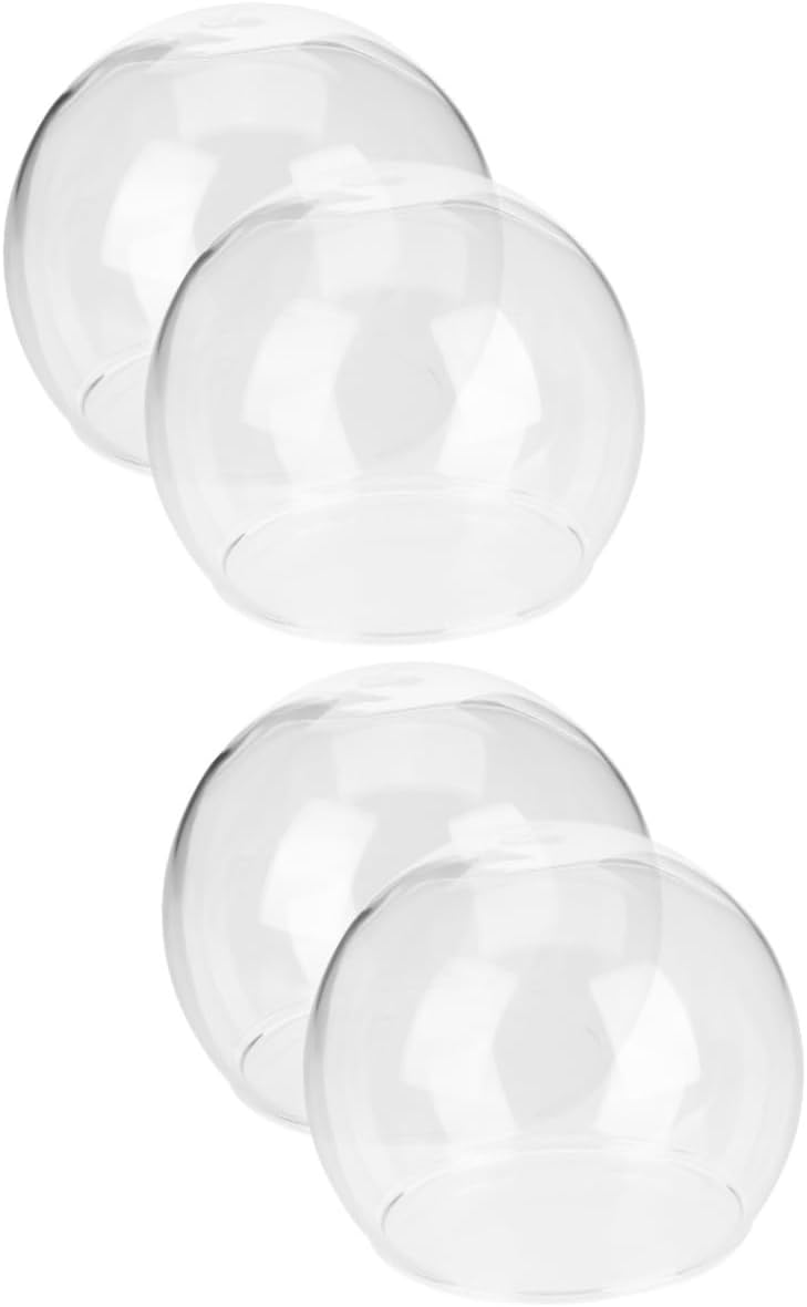 Cabilock 4pcs Glass Dome Centerpiece Decor Preserved Flower Cover for Living Decor