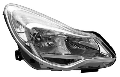 VAUXHALL CORSA D 2011>2014 Headlight With Motor Silver Right Hand 2011> R/H