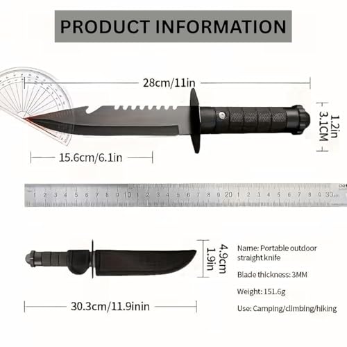Image of E-COSMOS Carbon Steel Kitchen Knife,Sharp Black with Protective Sheath, Ergonomic Handle for Slicing Fruits, Vegetables, and Meat, 1-Piece