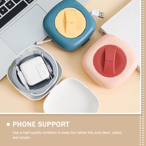 Enrollador de cables USB con estuche compacto de PP para gestionar líneas de datos 5
