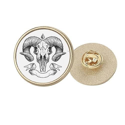 Broche chèvre ronde dorée taille M à offrir en cadeau original pour les passionnés d'animaux