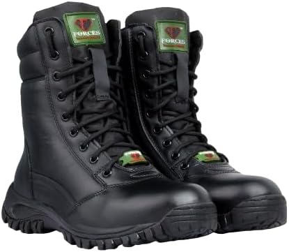 K. D. SPORTSForces Army Long Shoes with Zip Pattern & Full Leather for Men