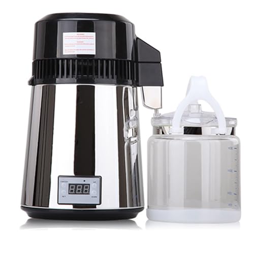 DISHENGZHEN Water Distillation Machine, 1.1 Gallon Capacity, 800W Countertop Distiller with Glass Container & Temperature Control for Home Distillation
