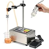 Liquid Filling Machine, 1-100 Fl Oz Bottle Filler, Upgrade Digital Control Manual/Auto Liquid Filling Machine with Handheld Trigger Nozzle & Foot Pedal for Wine Soybean Milk Essence