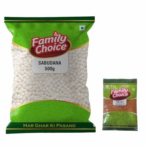 Image of Family Choice Sabudana 500g | Premium Quality Tapioca Pearls | Ideal for Vrat, Khichdi & Fasting Recipes | Non-Sticky Cooking | Hygienically Packed | Free Sample Included