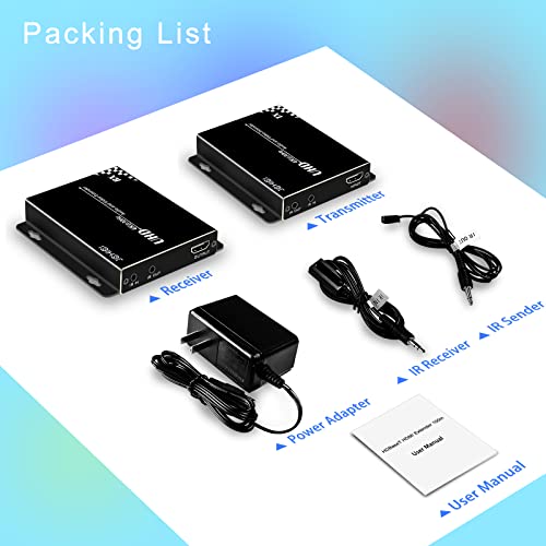 Extensor HDMI HDBasT JCHICI de 100 m para transmisión de vídeo UHD 4K sobre cable Cat6 7