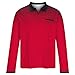 Polo Shirts for Mens Long Sleeve Color Block T-Shirt Lightweight Slim Fit Tops Lapel Neck Casual Golf Pullover Tees Red