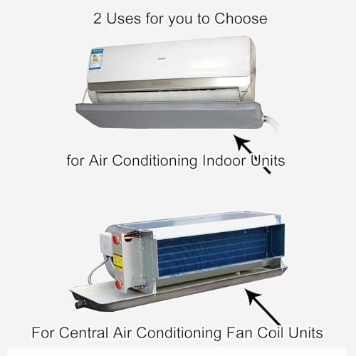 48" Metal Drain Pan for Central Air Conditioner Fan Coil Unit, Drip Tray & Water Tray for 1-5P Indoor Units, Durable and Leak-Proof Air Conditioning Accessory