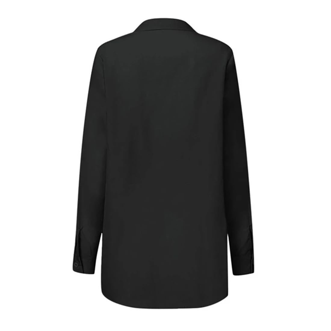 Blusa Asimétrica con Cordones para Mujer, Blusa Informal De Manga Larga con Botones, Túnica De Trabajo De Talla Grande
