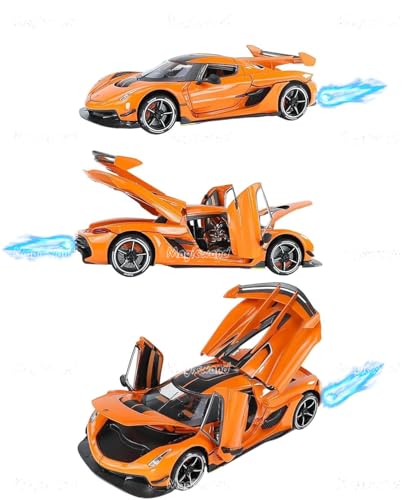 Image of Magicwand【Random Color Die-Cast 1:24 Scale Koenigsegg Jesko【Box Packed】 with 4 Openable Doors Working Steering,Lights & Music,with Smoke Function【Pack of 1】
