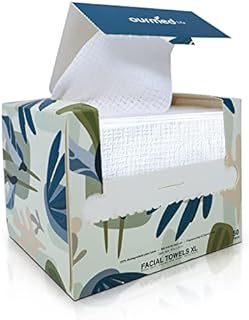 Ourmed Life Disposable Face Towel Facial Tissue | Lint-Free Biodegradable Clean Towels | Dry Makeup Remover Wipes | Super Soft & Thick for Sensitive Skin | 10-Inch X 12-Inch Large Size | 50 Count